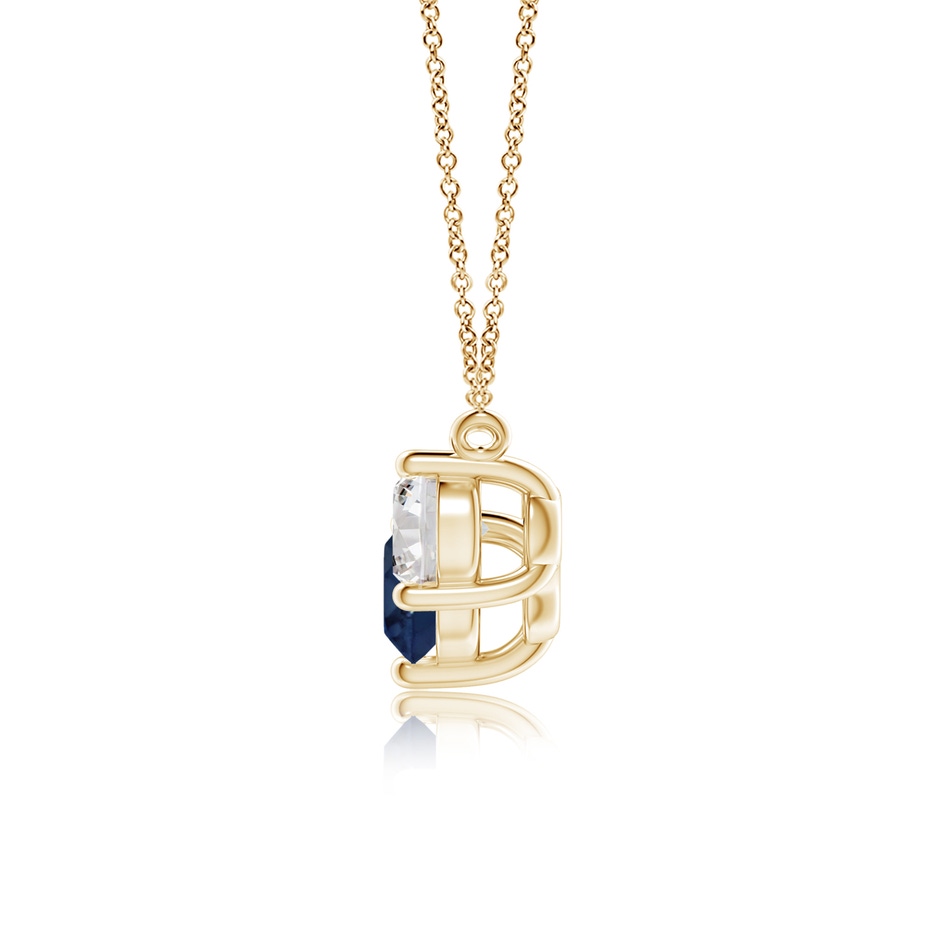 6mm AA Classic Sapphire and Diamond Necklace in Yellow Gold side 199