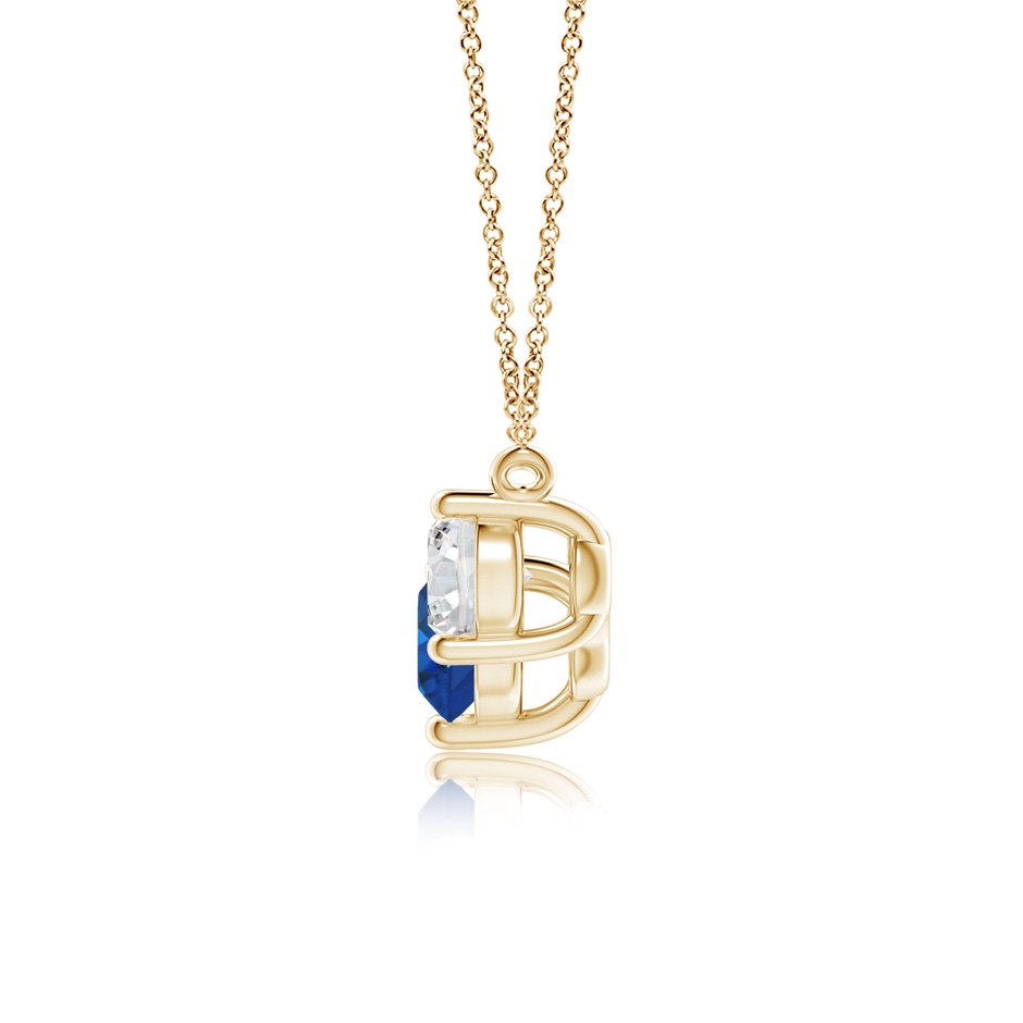 6mm AAA Classic Sapphire and Diamond Necklace in Yellow Gold side 199