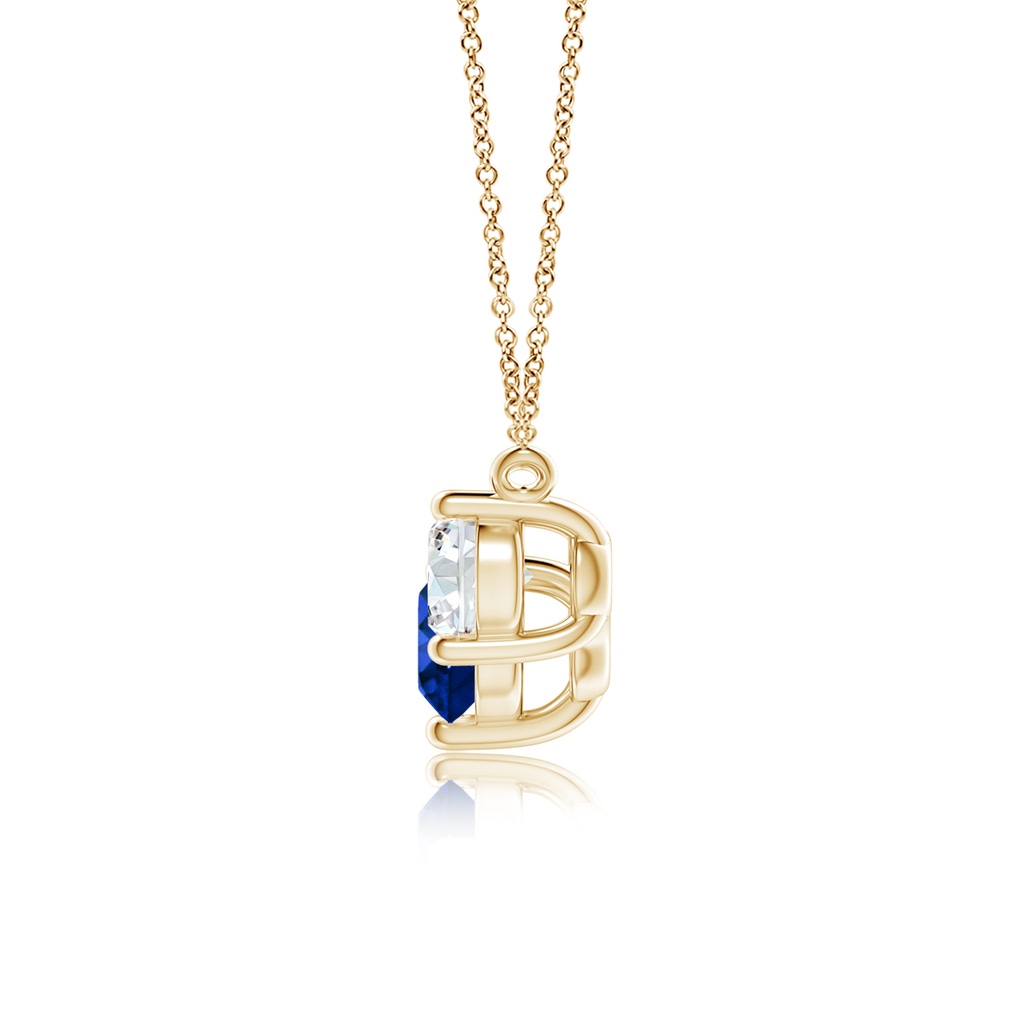 6mm Lab-Grown Classic Sapphire and Diamond Necklace in Yellow Gold - side 199