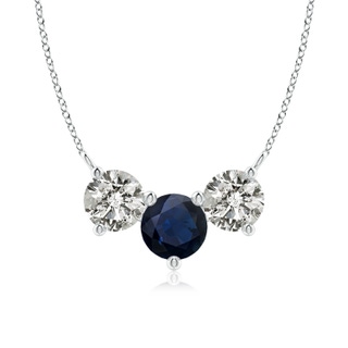 7mm A Classic Sapphire and Diamond Necklace in P950 Platinum