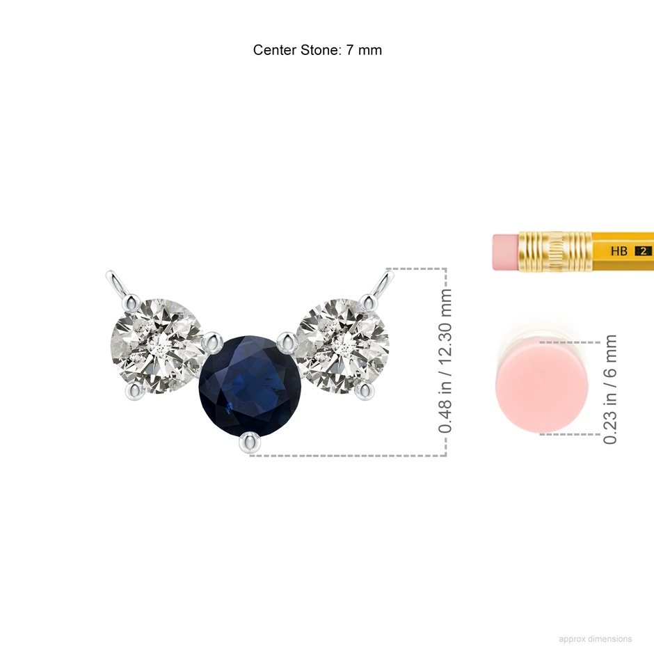 7mm A Classic Sapphire and Diamond Necklace in P950 Platinum ruler
