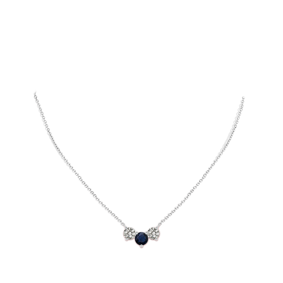 7mm A Classic Sapphire and Diamond Necklace in P950 Platinum pen