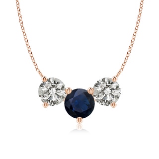 7mm A Classic Sapphire and Diamond Necklace in Rose Gold
