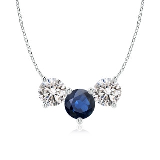 7mm AA Classic Sapphire and Diamond Necklace in P950 Platinum