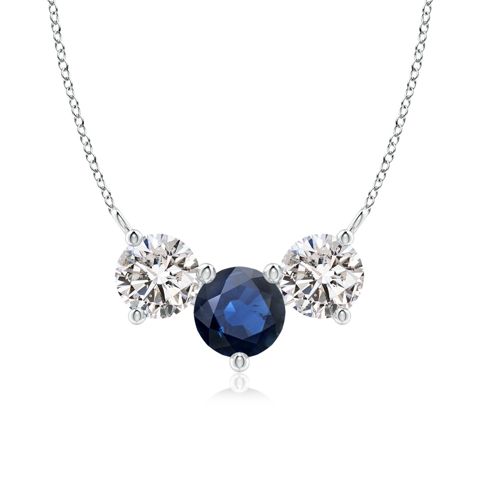 7mm AA Classic Sapphire and Diamond Necklace in P950 Platinum 