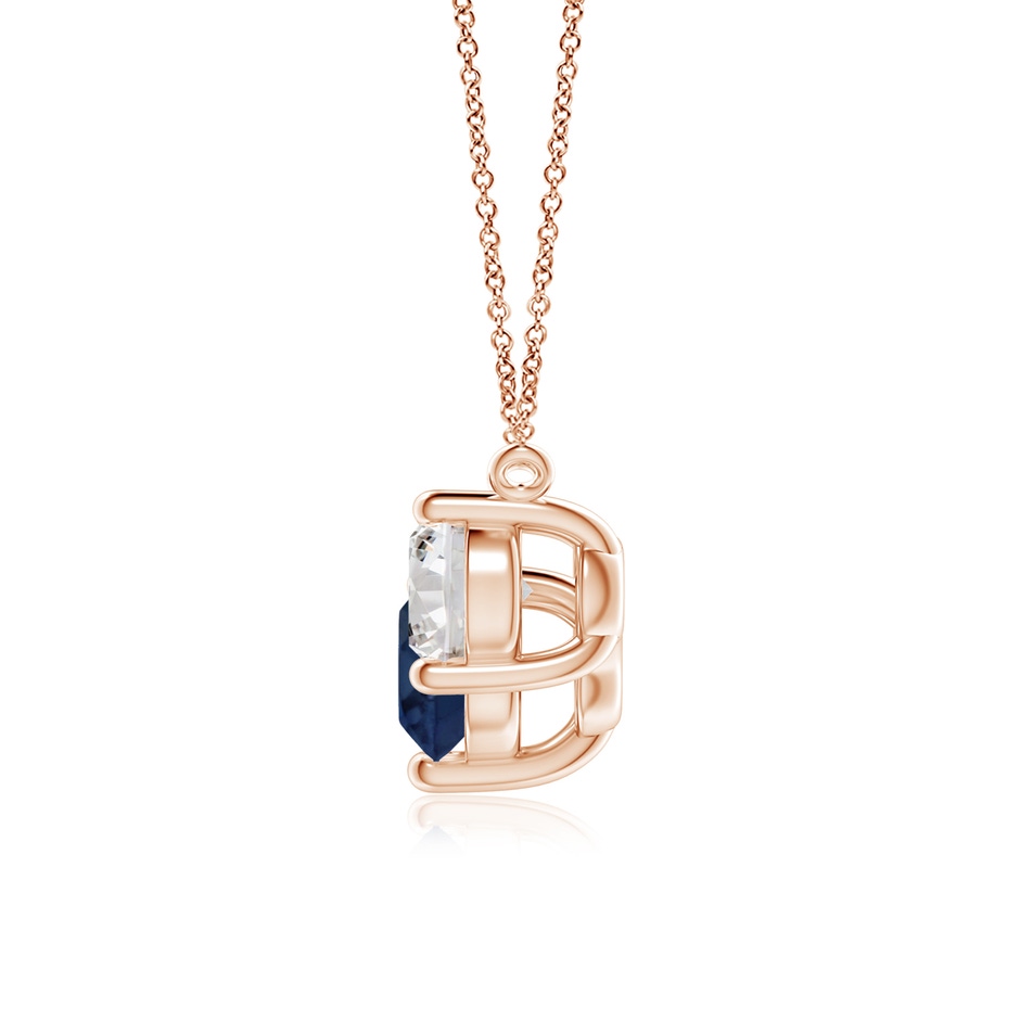 7mm AA Classic Sapphire and Diamond Necklace in Rose Gold side 199