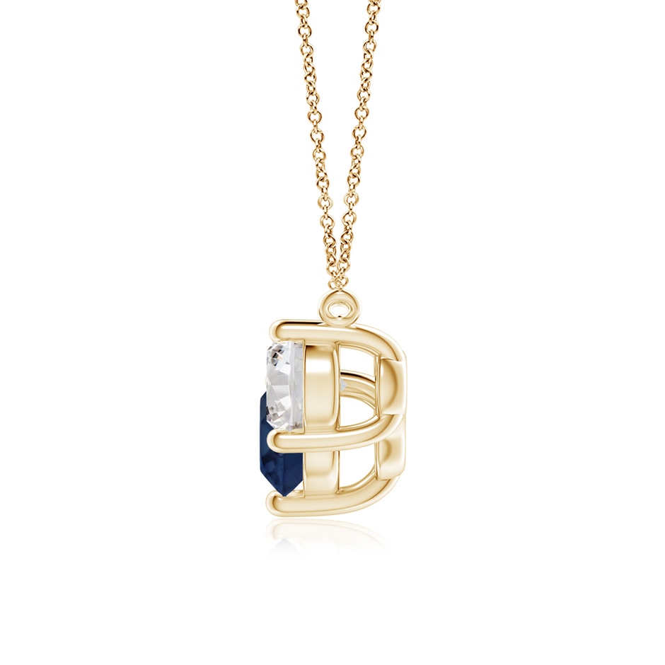7mm AA Classic Sapphire and Diamond Necklace in Yellow Gold side 199