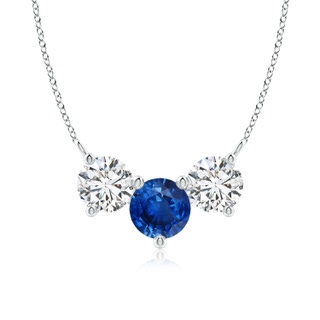 7mm AAA Classic Sapphire and Diamond Necklace in P950 Platinum