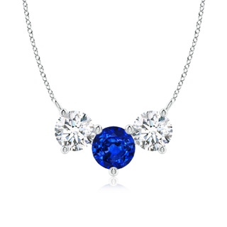 7mm AAAA Classic Sapphire and Diamond Necklace in P950 Platinum