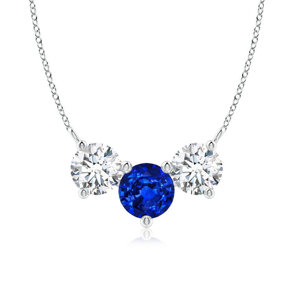 7mm AAAA Classic Sapphire and Diamond Necklace in P950 Platinum 