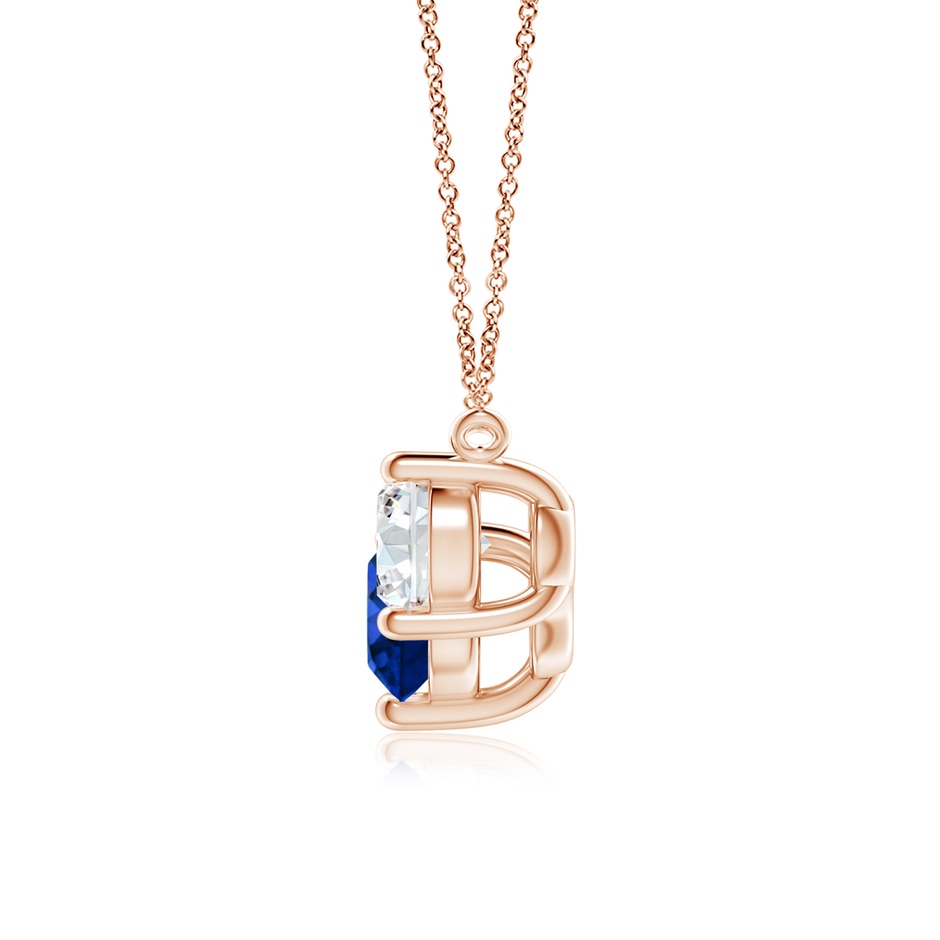 7mm Lab-Grown Classic Sapphire and Diamond Necklace in Rose Gold side 199