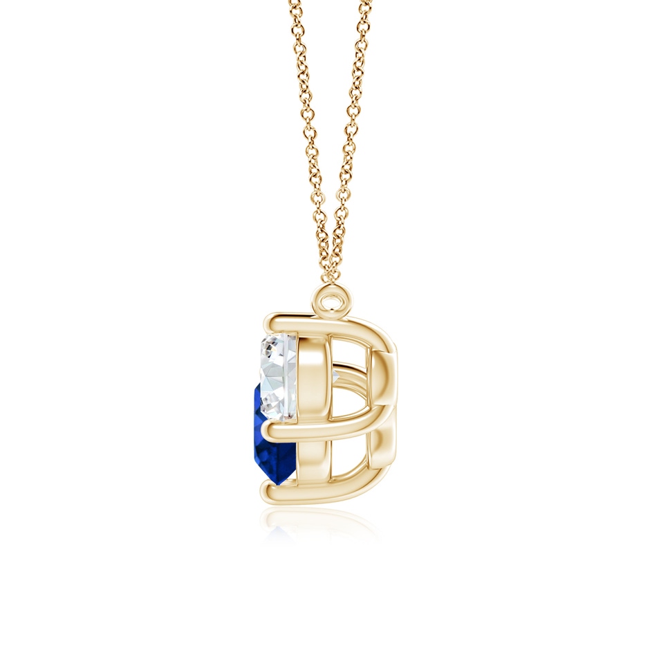 7mm Lab-Grown Classic Sapphire and Diamond Necklace in Yellow Gold side 199