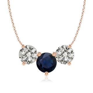 8mm A Classic Sapphire and Diamond Necklace in 9K Rose Gold