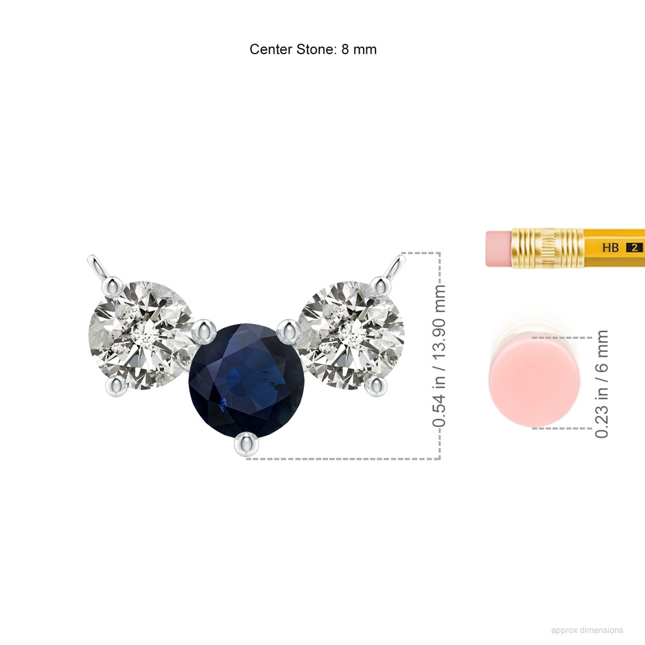 8mm A Classic Sapphire and Diamond Necklace in P950 Platinum ruler
