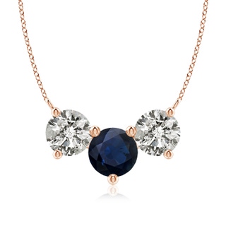 8mm A Classic Sapphire and Diamond Necklace in Rose Gold