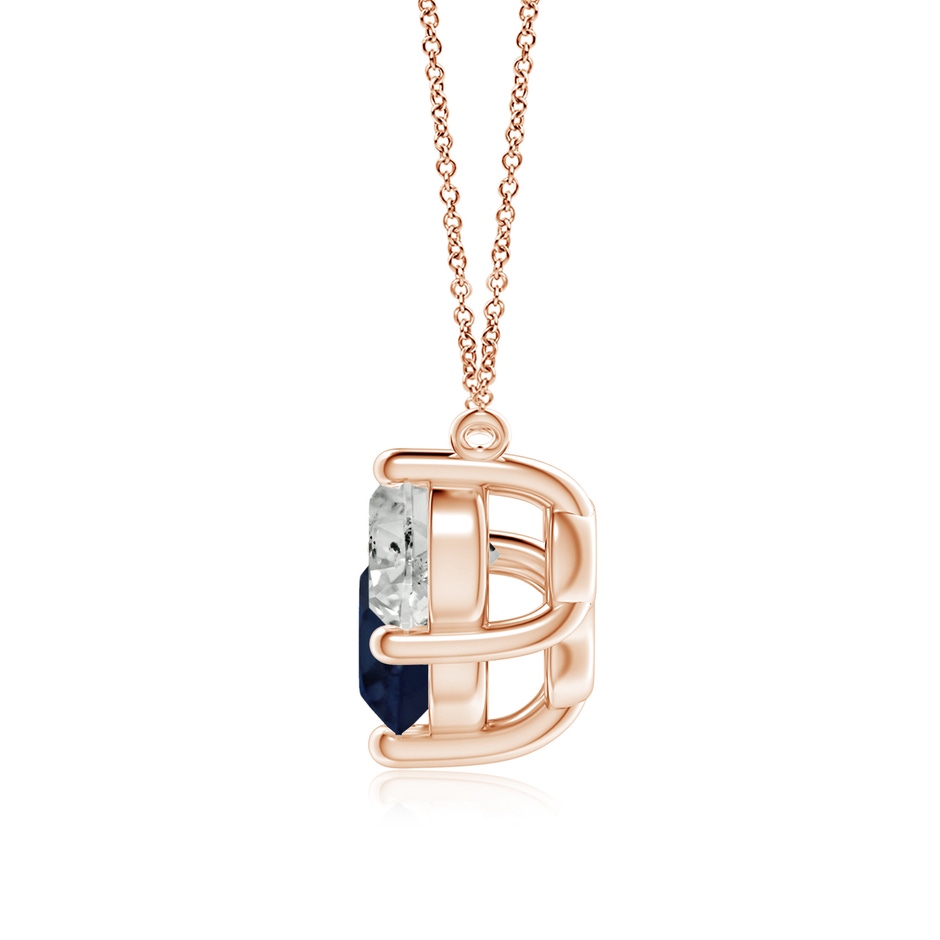 8mm A Classic Sapphire and Diamond Necklace in Rose Gold side 199