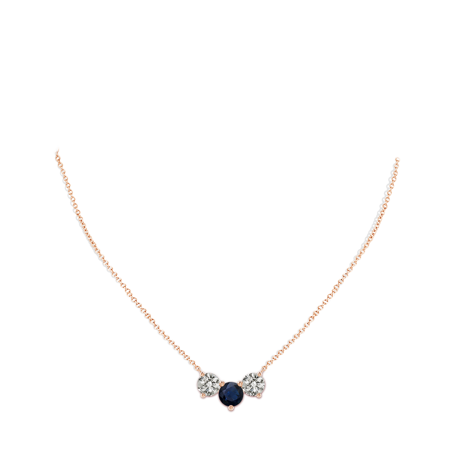 8mm A Classic Sapphire and Diamond Necklace in Rose Gold pen