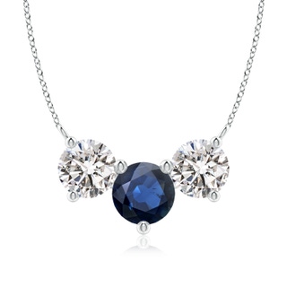 8mm AA Classic Sapphire and Diamond Necklace in P950 Platinum