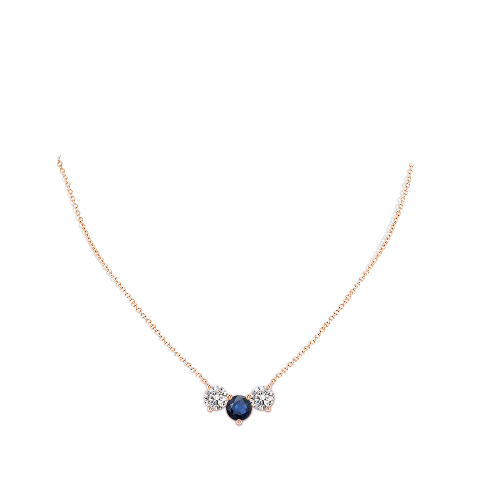 8mm AA Classic Sapphire and Diamond Necklace in Rose Gold pen