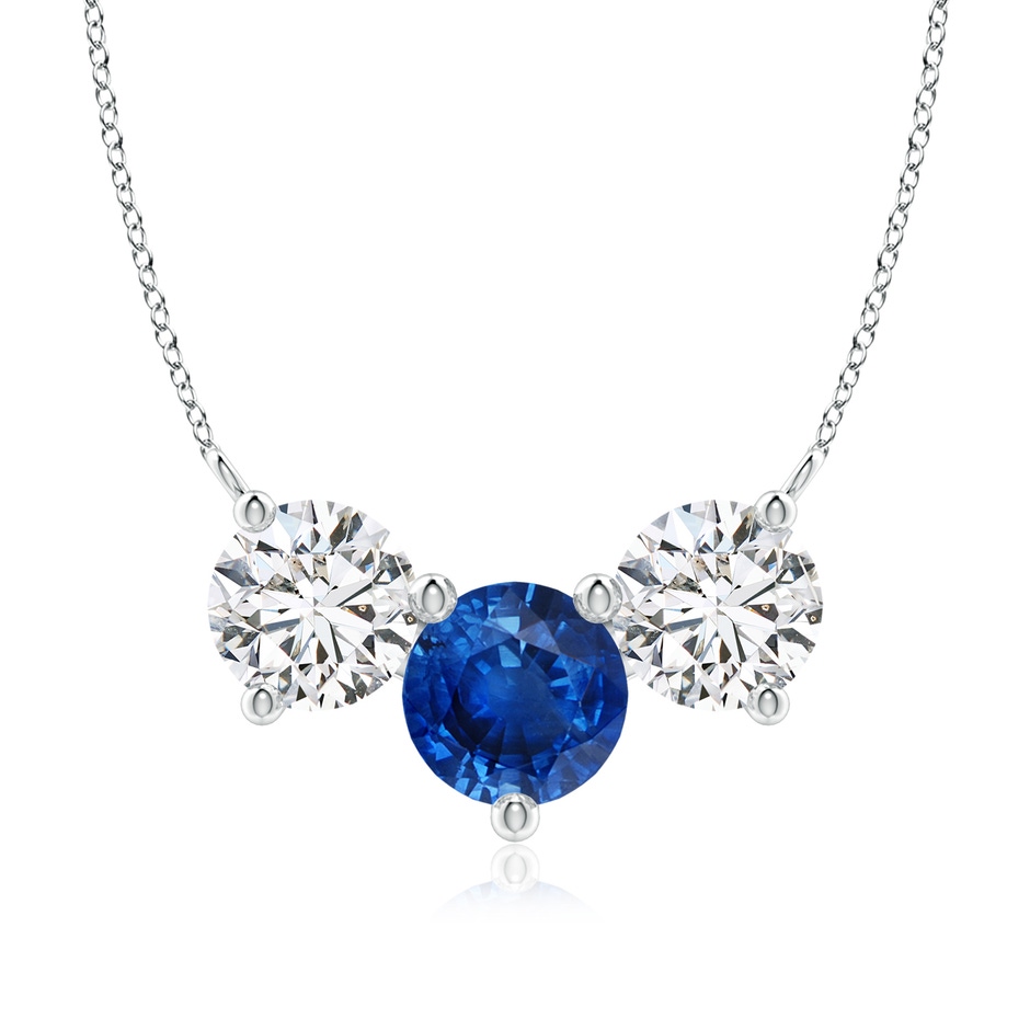 8mm AAA Classic Sapphire and Diamond Necklace in P950 Platinum 