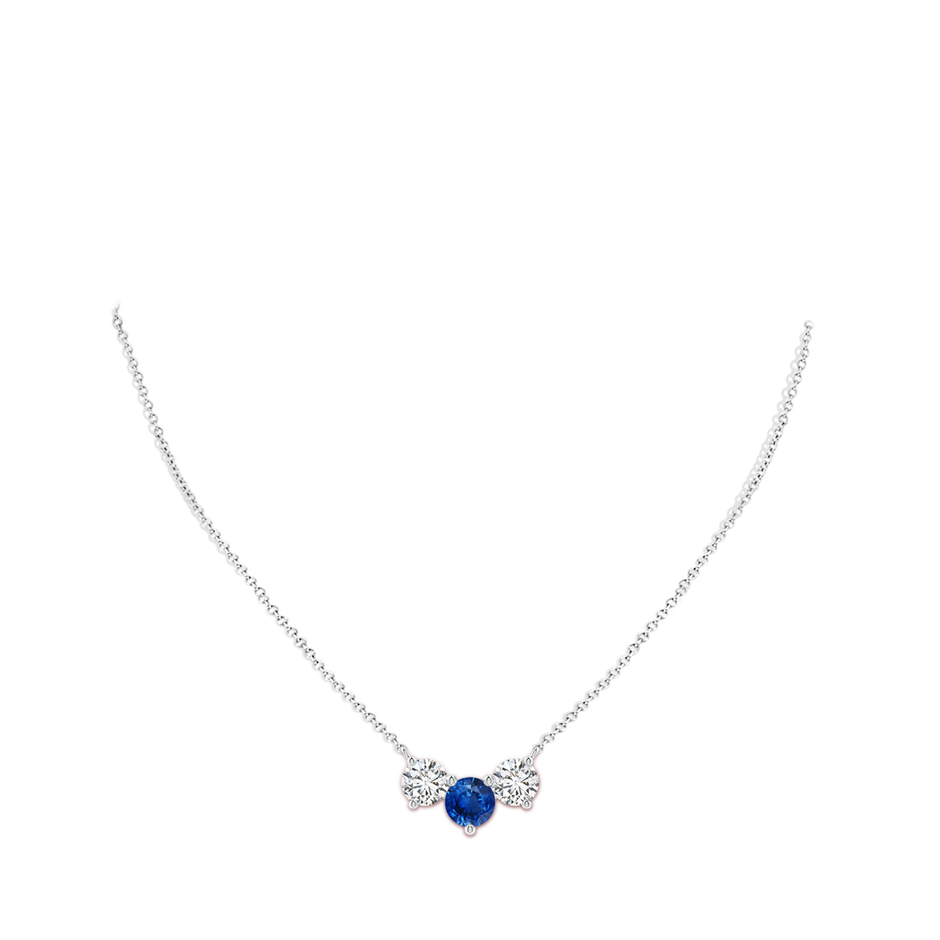 8mm AAA Classic Sapphire and Diamond Necklace in P950 Platinum pen