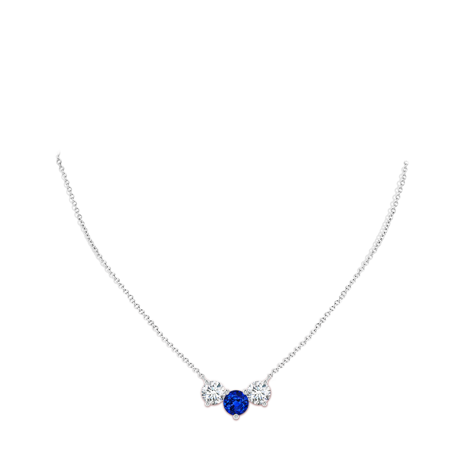 8mm Lab-Grown Classic Sapphire and Diamond Necklace in P950 Platinum pen