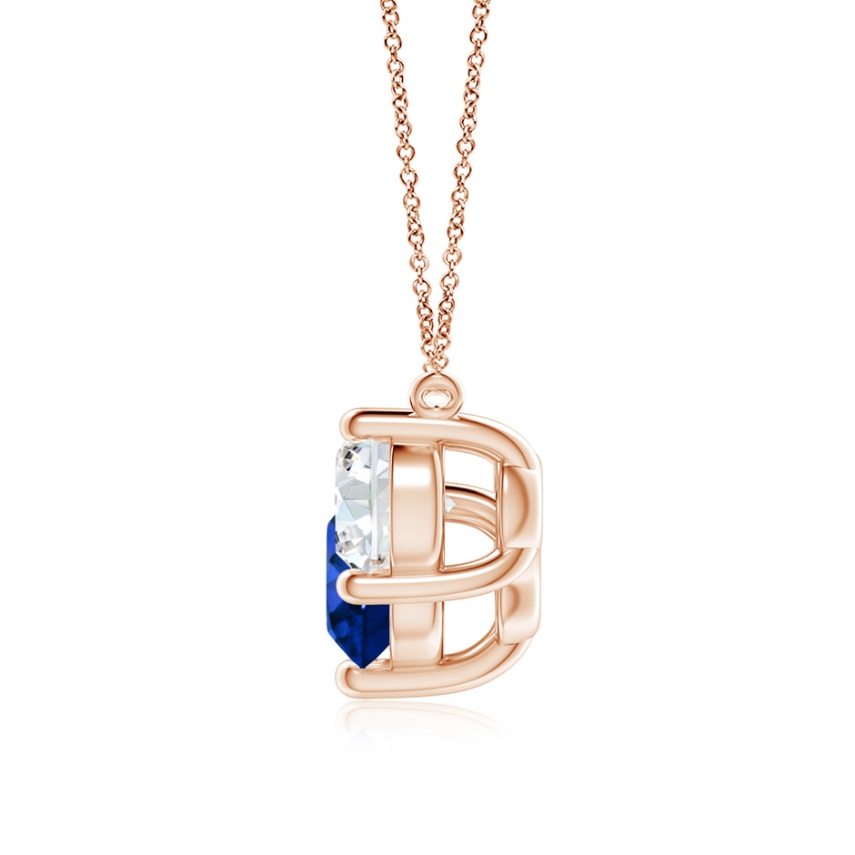 8mm Lab-Grown Classic Sapphire and Diamond Necklace in Rose Gold side 199
