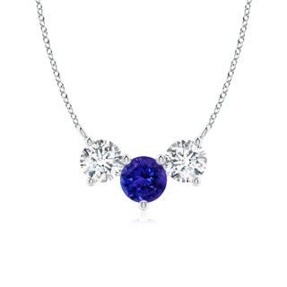 6mm AAAA Classic Tanzanite and Diamond Necklace in P950 Platinum