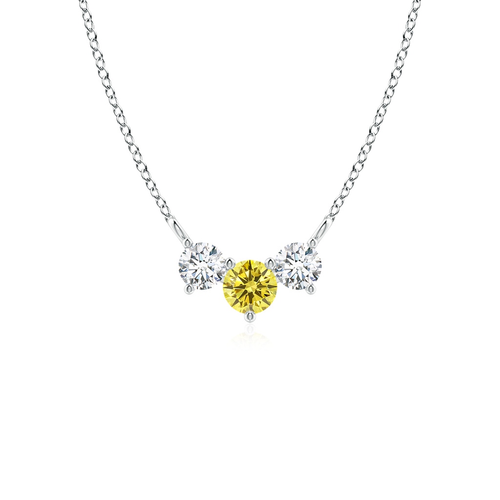 4mm AAAA Classic Fancy Intense Yellow and White Diamond Necklace in P950 Platinum