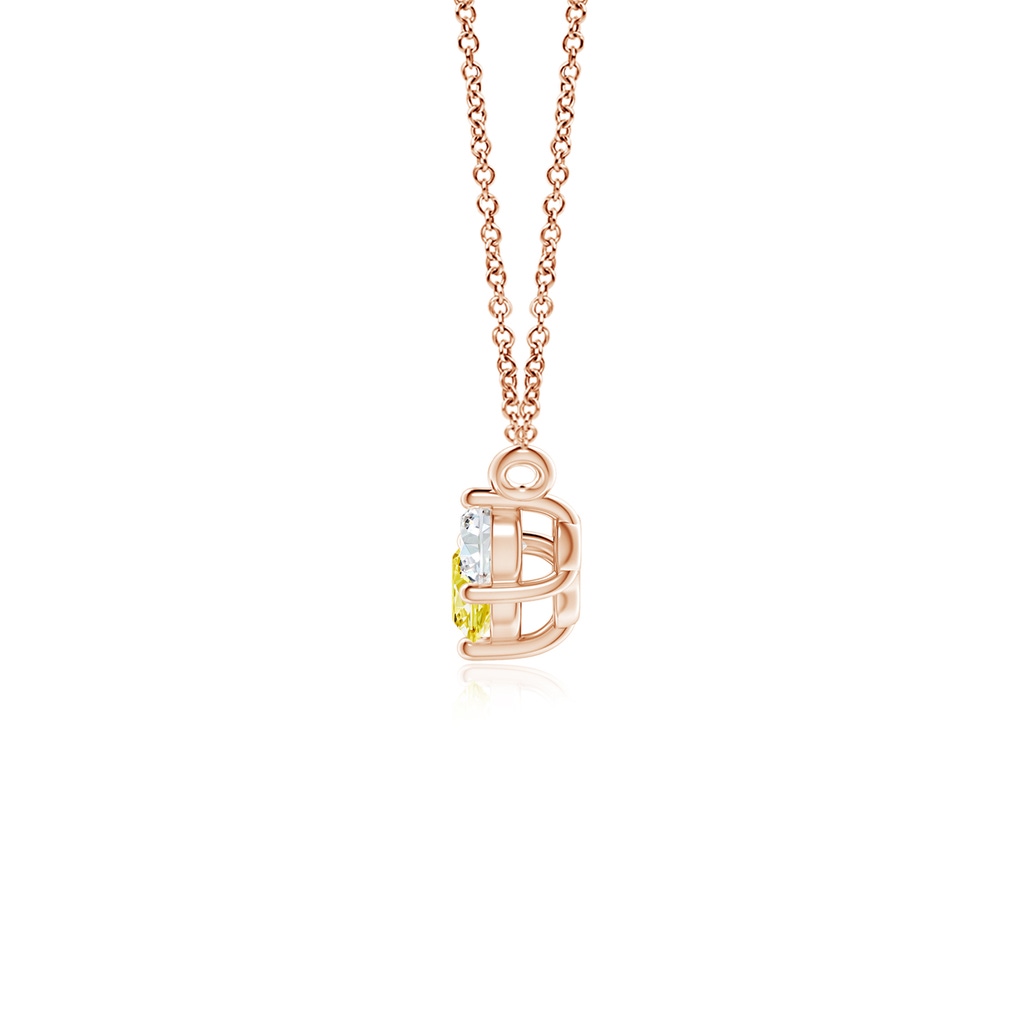 4mm AAAA Classic Fancy Intense Yellow and White Diamond Necklace in Rose Gold - side 199