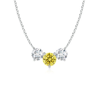 5mm AAAA Classic Fancy Intense Yellow and White Diamond Necklace in P950 Platinum