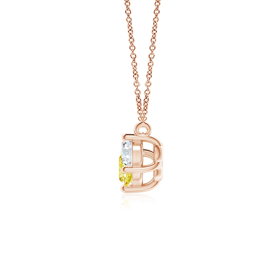 5mm AAAA Classic Fancy Intense Yellow and White Diamond Necklace in Rose Gold side 199