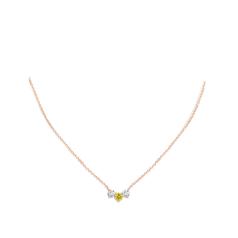 5mm AAAA Classic Fancy Intense Yellow and White Diamond Necklace in Rose Gold pen
