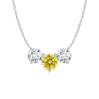 6mm AAAA Classic Fancy Intense Yellow and White Diamond Necklace in White Gold