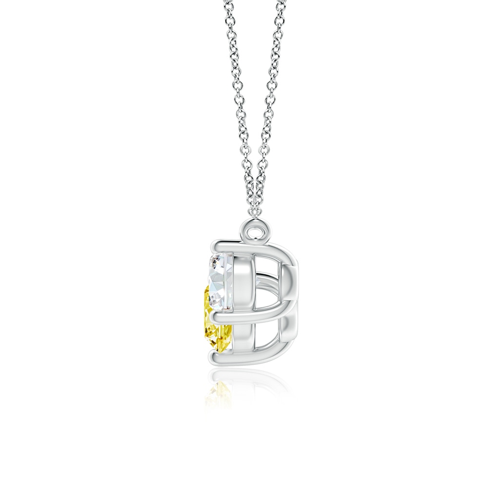 6mm AAAA Classic Fancy Intense Yellow and White Diamond Necklace in White Gold - side 199