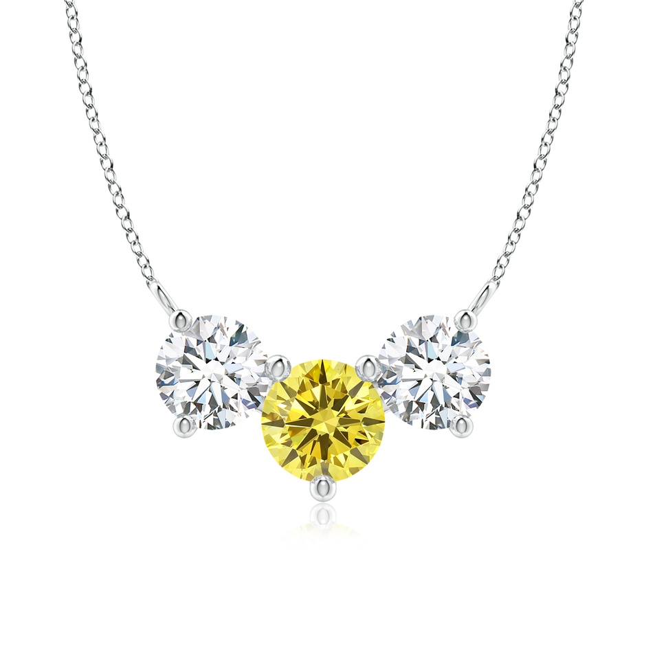 7mm AAAA Classic Fancy Intense Yellow and White Diamond Necklace in P950 Platinum 