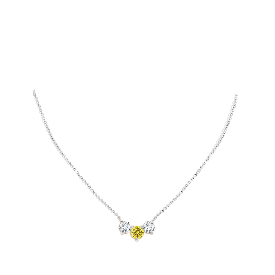 7mm AAAA Classic Fancy Intense Yellow and White Diamond Necklace in P950 Platinum pen