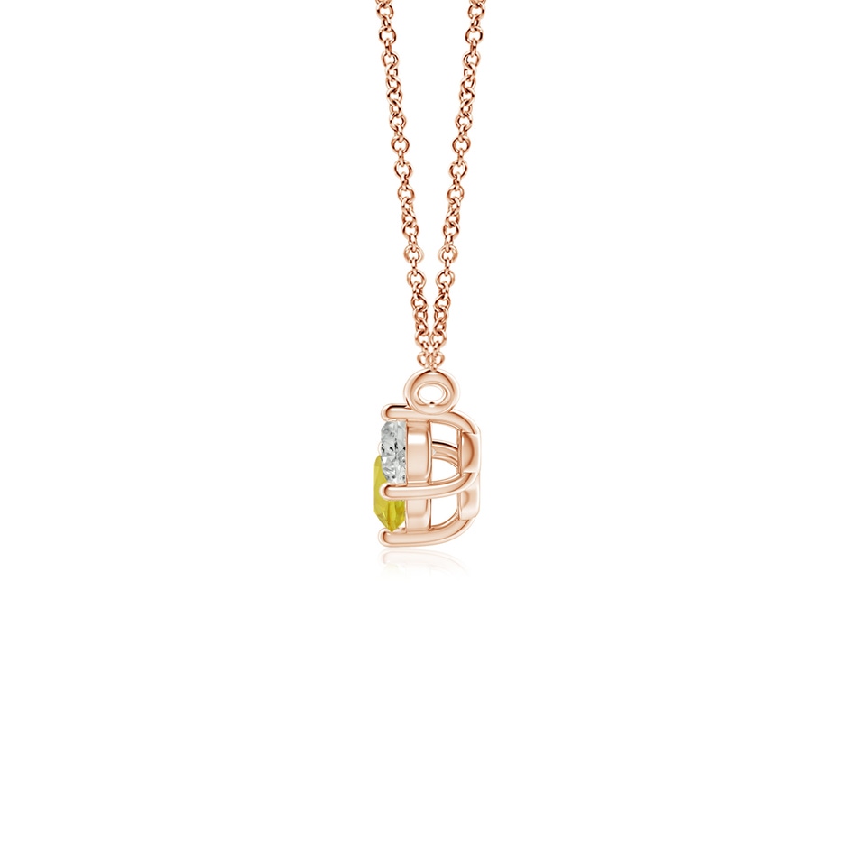 4mm A Classic Yellow Sapphire and Diamond Necklace in Rose Gold side 1