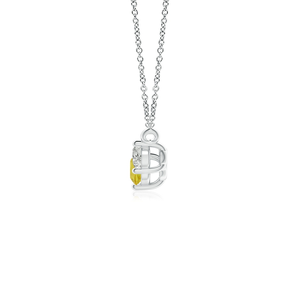 4mm A Classic Yellow Sapphire and Diamond Necklace in White Gold side 1