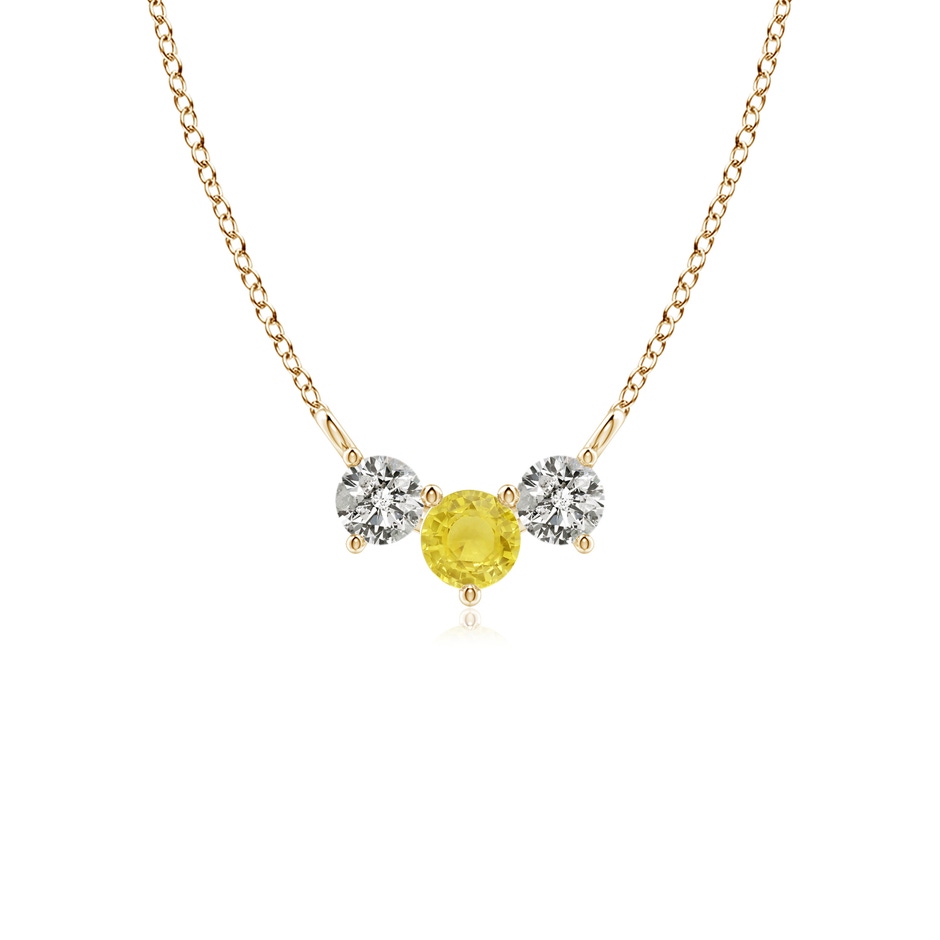 4mm A Classic Yellow Sapphire and Diamond Necklace in Yellow Gold 