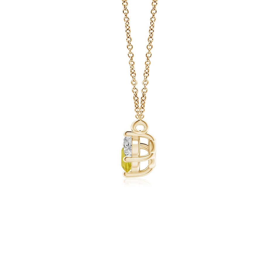 4mm A Classic Yellow Sapphire and Diamond Necklace in Yellow Gold side 1