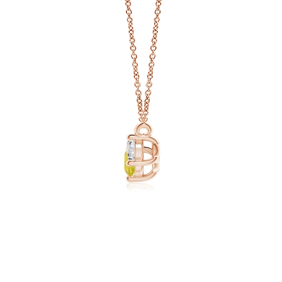 4mm AA Classic Yellow Sapphire and Diamond Necklace in Rose Gold side 1