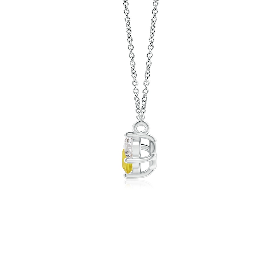 4mm AA Classic Yellow Sapphire and Diamond Necklace in White Gold side 1