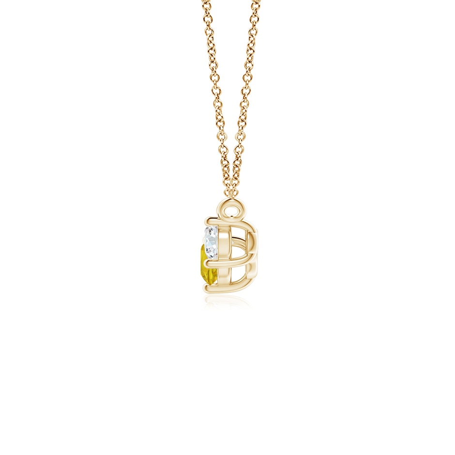 4mm AAAA Classic Yellow Sapphire and Diamond Necklace in Yellow Gold side 1
