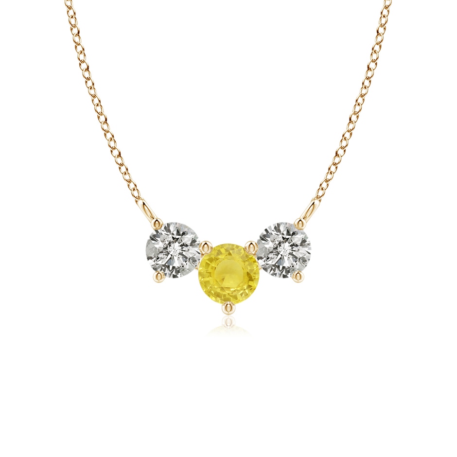 5mm A Classic Yellow Sapphire and Diamond Necklace in Yellow Gold 
