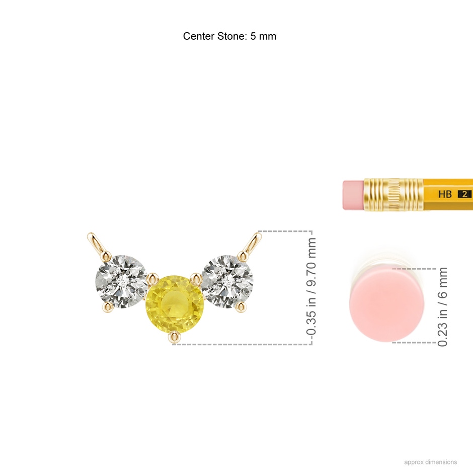 5mm A Classic Yellow Sapphire and Diamond Necklace in Yellow Gold ruler
