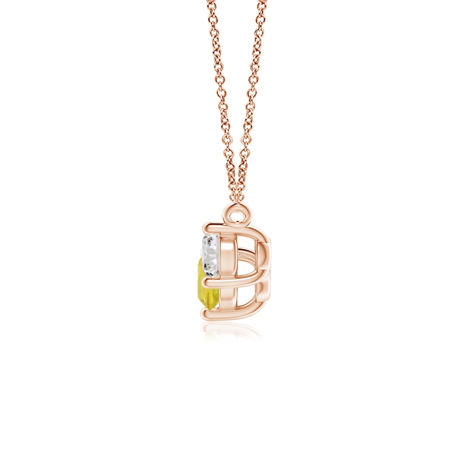 5mm AA Classic Yellow Sapphire and Diamond Necklace in Rose Gold side 1