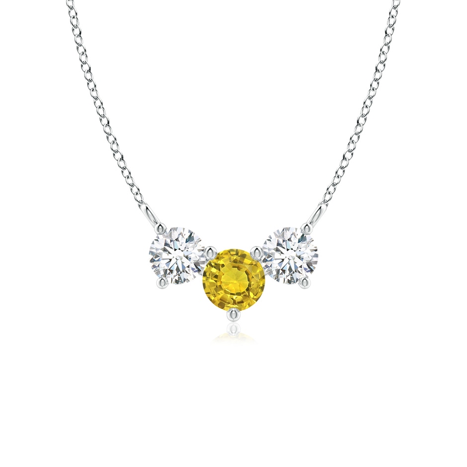 5mm AAAA Classic Yellow Sapphire and Diamond Necklace in P950 Platinum 