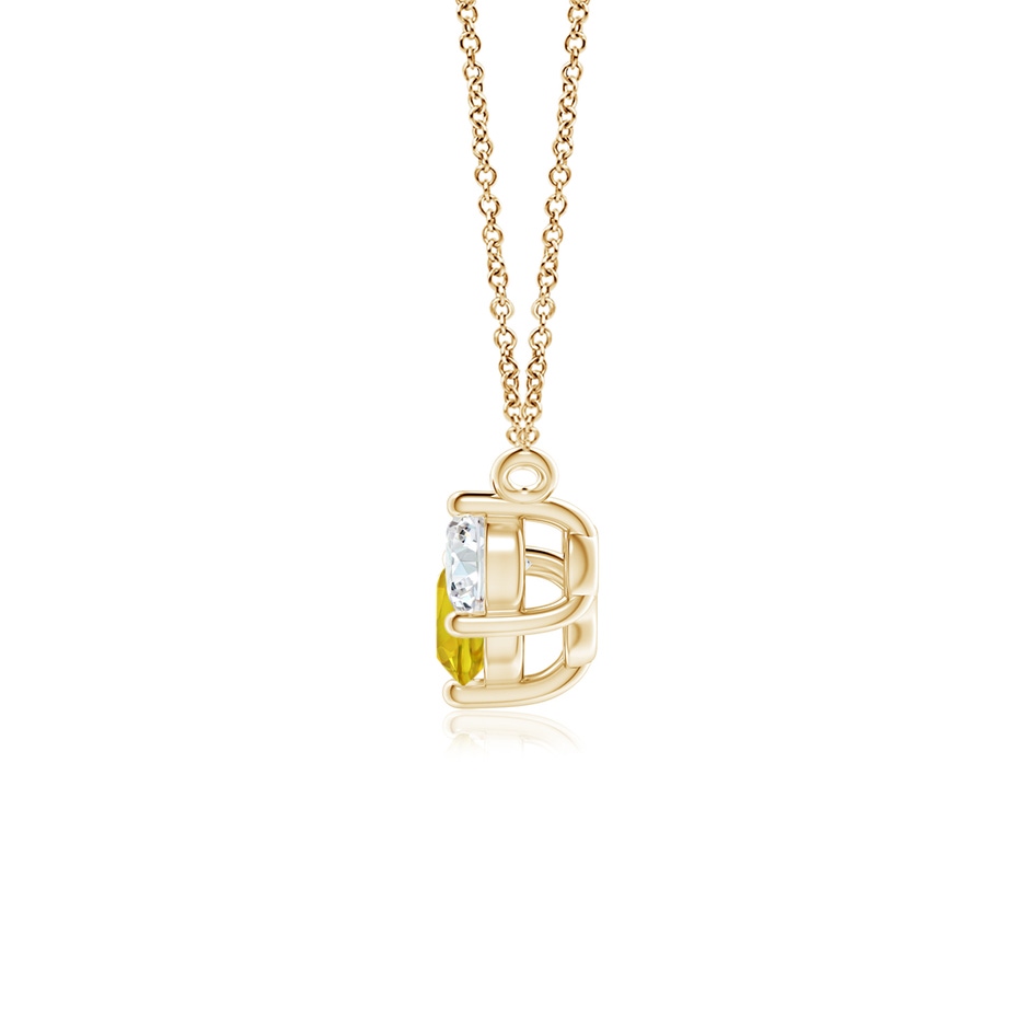 5mm AAAA Classic Yellow Sapphire and Diamond Necklace in Yellow Gold side 1