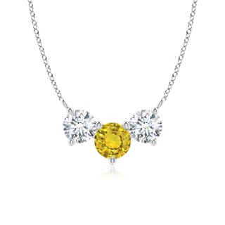 6mm AAAA Classic Yellow Sapphire and Diamond Necklace in P950 Platinum